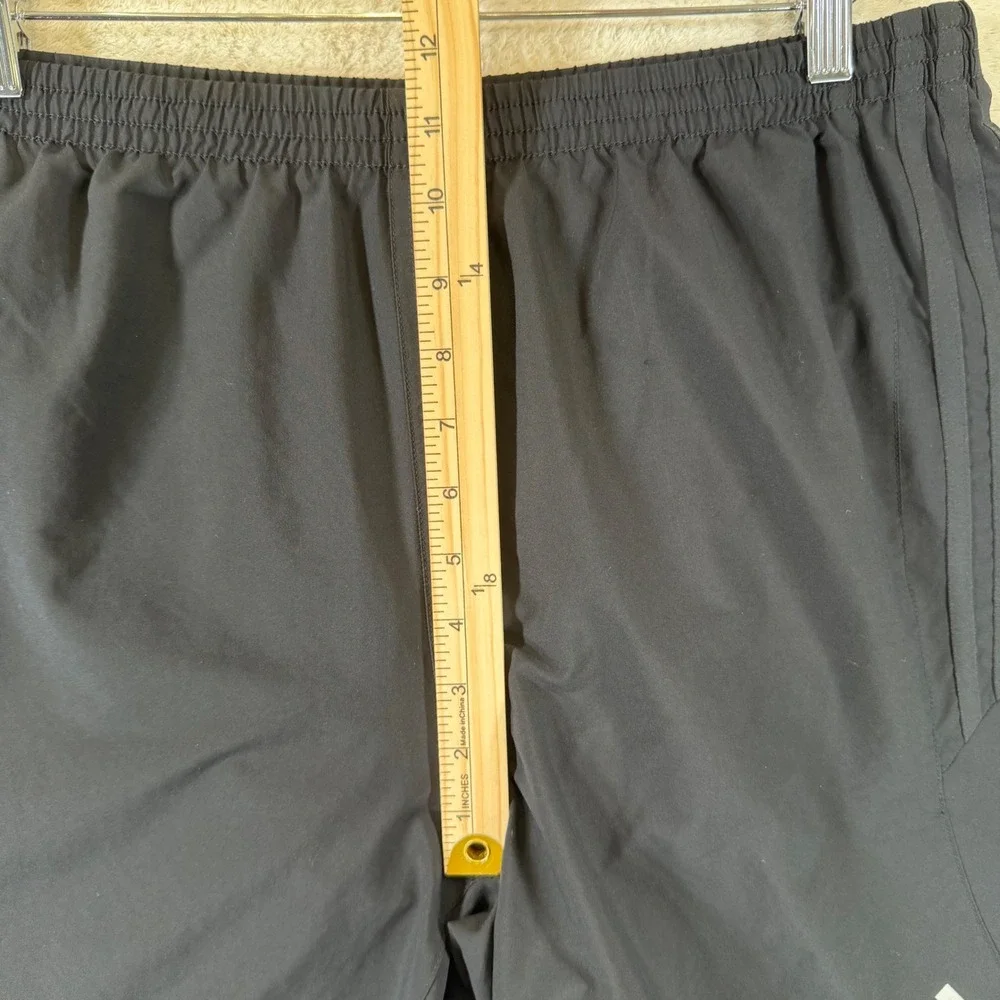 Adidas Mens Running Shorts Black on Black 3-Stripe Mesh Liner XL V11605